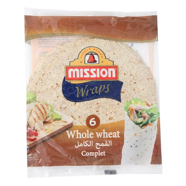 6 Pains Tortillas Blé Complet 25cm Wraps Mission 420g