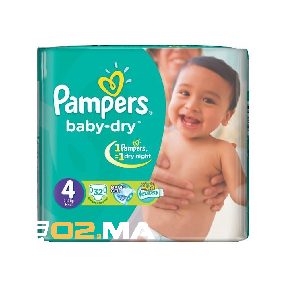 32 Couches Maxi Pampers T4 (7 - 18kg)