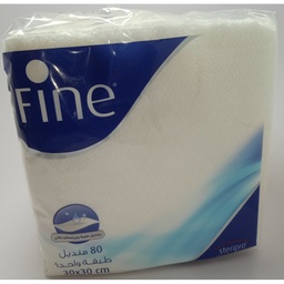[6251001234855] 80 Serviettes de Table Fine 30x30cm
