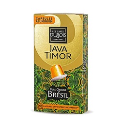 [6111207002019] 10 Capsules Aluminium Compatibles Nespresso Pure Origine Brésil Java Timo Dubois Café
