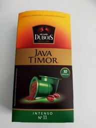 [6111207002002] 10 Capsules Aluminium Compatibles Nespresso INTENSO Java Timor Dubois N°11