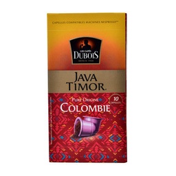 [6111207002026] 10 Capsules Aluminium Compatibles Nespresso Pure Origine Colombie Java Timo Dubois Café