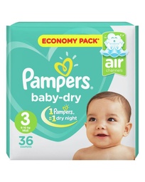 [4015400680789] 36 Couches Midi Pampers T3 (4 -9kg)